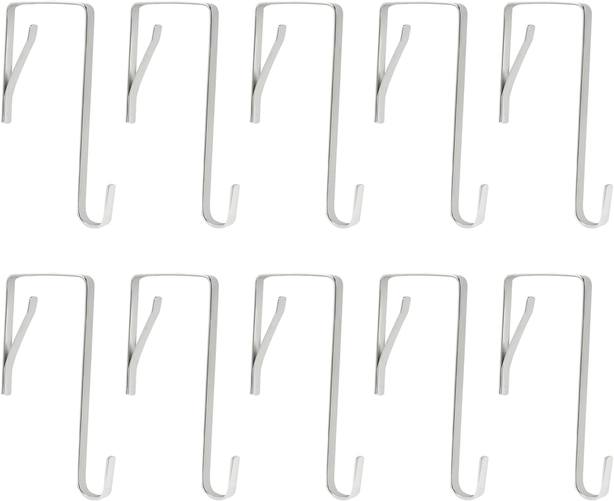 10Pcs Z-Shape Over The Door Hooks, 5mm Silver