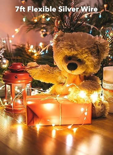 Brightown 12 Pack 7ft Battery Operated LED Fairy Lights for Xmas Decoration