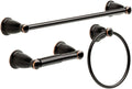 Franklin Brass 3-Piece Oil Rubbed Bronze Bathroom Set Towel Rack, Ring, Toilet Paper Holder| Kinla Bath Accessories
