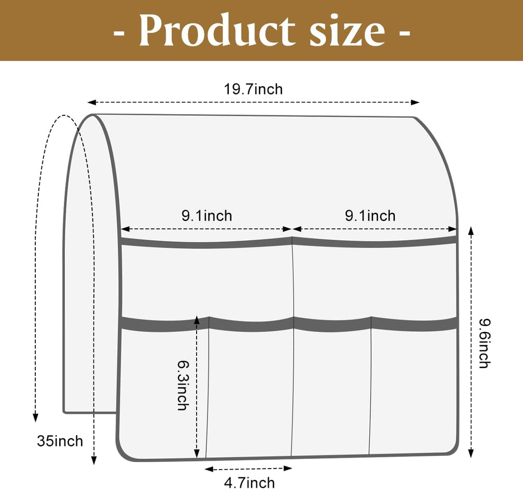 Sofa Armrest Organizer Arm Chair Caddy for Recliner, Chocolate