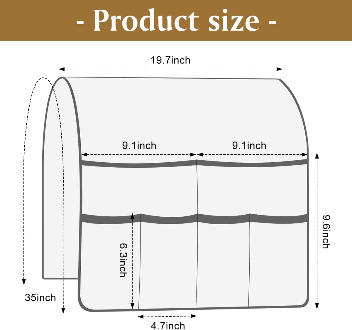 Sofa Armrest Organizer Arm Chair Caddy for Recliner, Chocolate