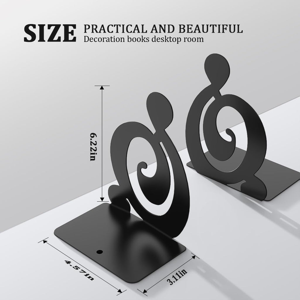 Book Ends,Black 8 Pair Metal BookEnds Heavy Duty bookend (Black 8 Pair)