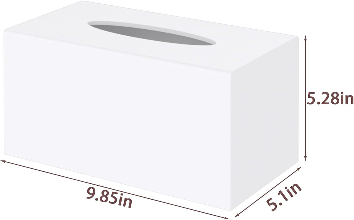 SILUT Matte White Rectangular Extra Large Acrylic Tissue Box Cover