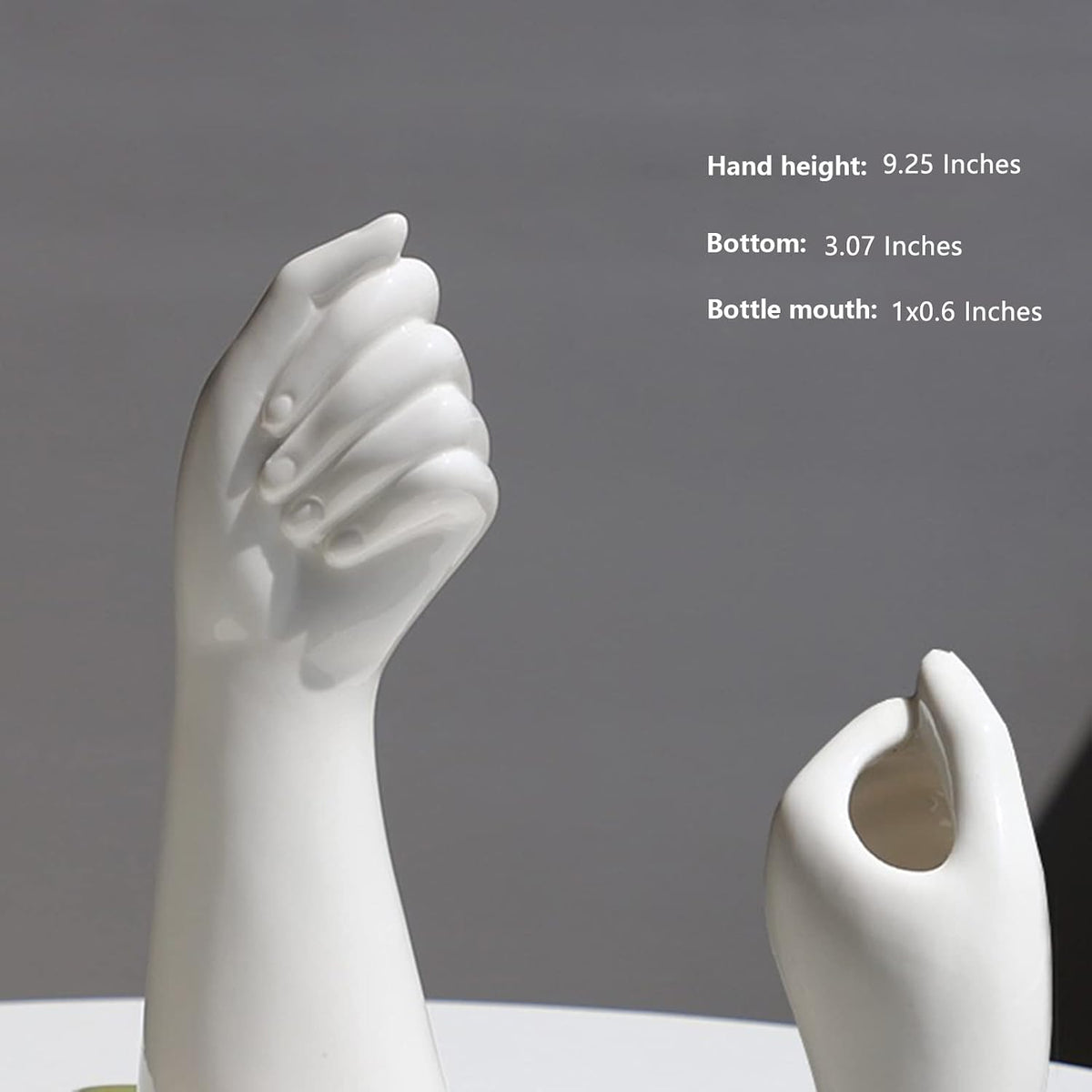 Modern Hand Shaped Decorative Vase,9.25''H Ceramic Body Vase, Art Small Flower Vase for Coffee Table Decor,Vases for Flowers,Shelf Living Room Home Farmhouse Table Decor