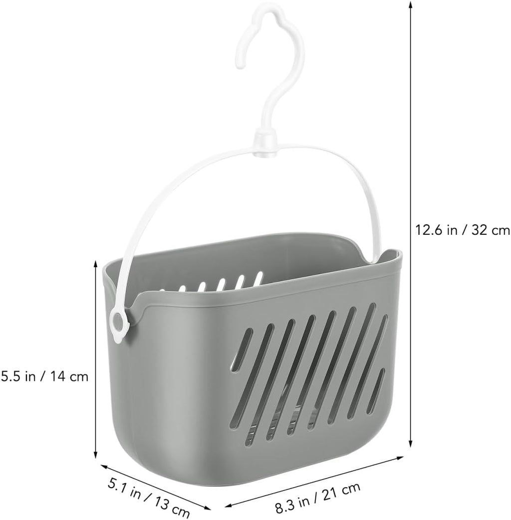 Angoily Hanging Shower Caddy Plastic Hanging Shower Caddy Basket Portable Kitchen Organizer Storage Basket with Hook for Home Grey