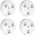 Motion Sensor Night Lights, USB-C Rechargeable, 8 Colors, Atmosphere Decoration Light, Magnetic, Wireless Stick on Under Counter Lights for Wine Cabinet, Kitchen, Bathroom, Stairway, Closet (4 Pack)