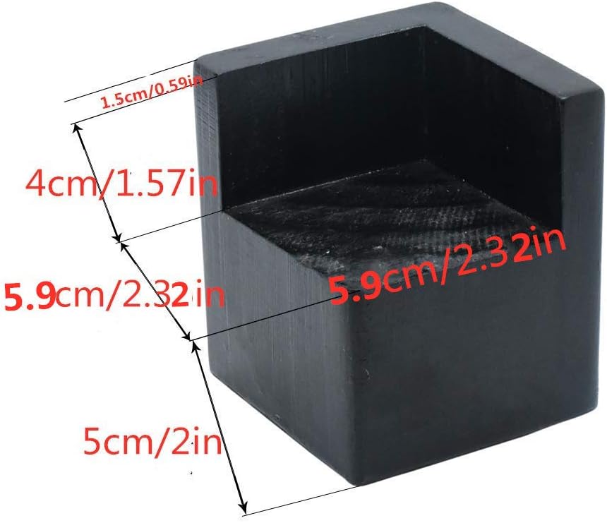 Mysummer Pack of 4 Furniture Risers Square Black Bed Risers, Add 2" Height to Sofa,Desks,Tables and Chairs Creat Underbed Storage Wood Furniture Legs