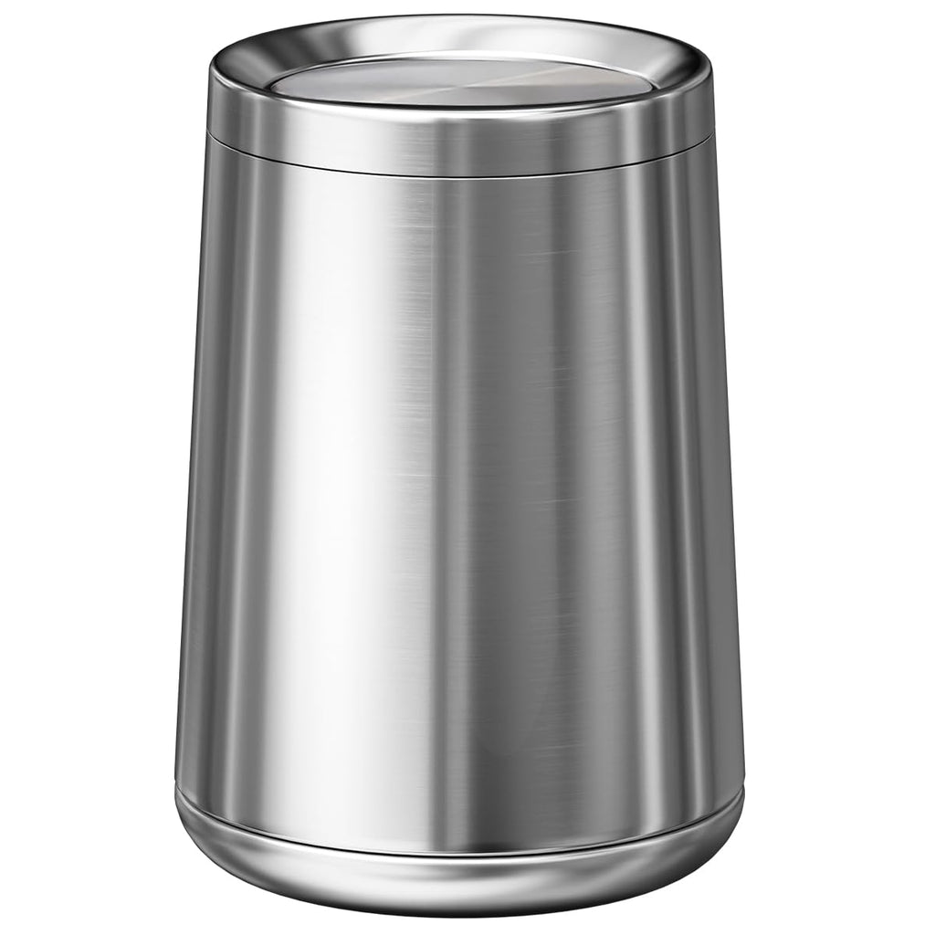 10L/2.6Gal Brushed Nickel Bathroom Trash Can with Lid,Sliver