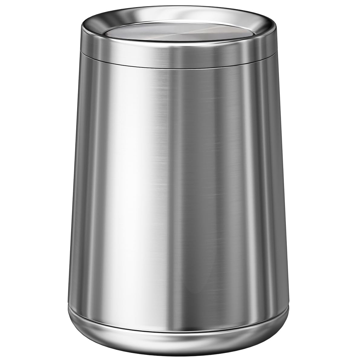 10L/2.6Gal Brushed Nickel Bathroom Trash Can with Lid,Sliver