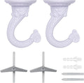 Heavy Duty Ceiling Hooks, Hanging Plants, Wall Kit (2, White)