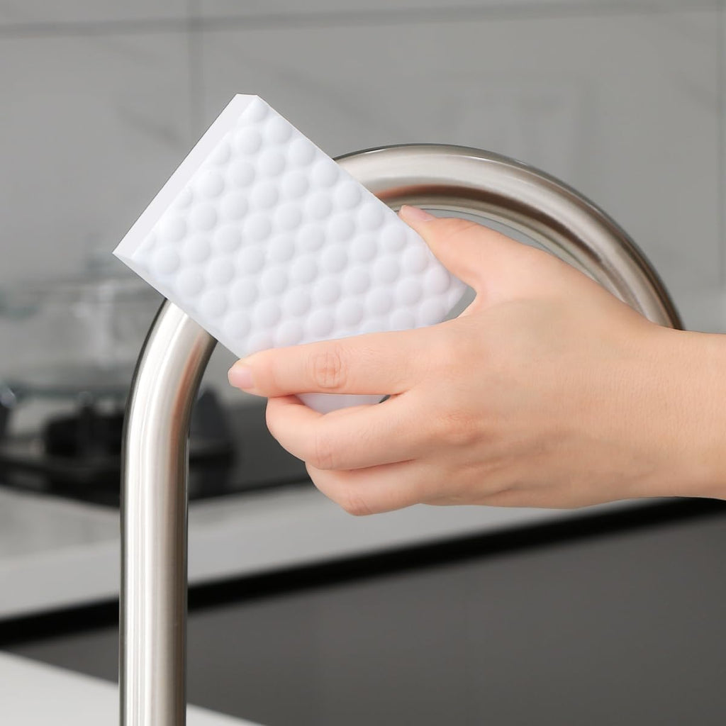 Magic Sponges Eraser,10 Pack Melamine Sponge in Bulk,2X Density,Long Lasting,Cleaning Sponge for Kitchen, Bathroom,Bathtub, Sink,Furniture, Wall Cleaner (White, 3.93x2.76x0.98in)
