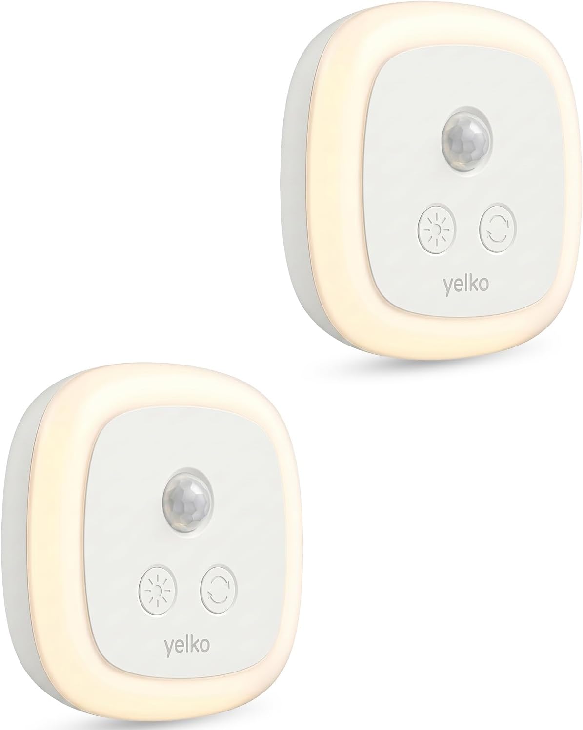 YELKO LED Nightlights Plug into Wall, Motion & Dust to Dawn Sensor, 2-Pack