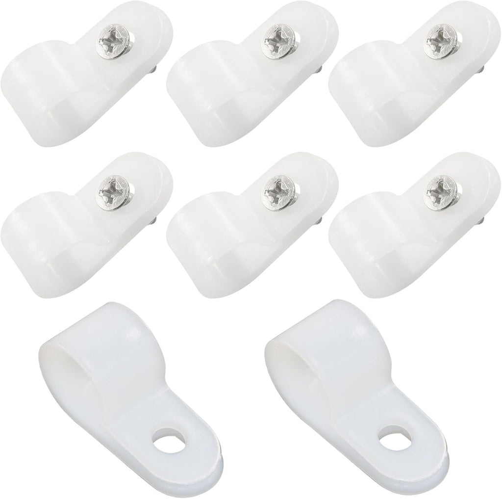 60 Pcs White R-Type Cable Clamp, 1/2 Inch