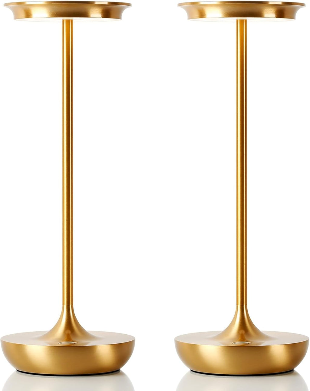 LED Rechargeable Cordless Table Lamp Battery Operated Light Set of 2 Gold