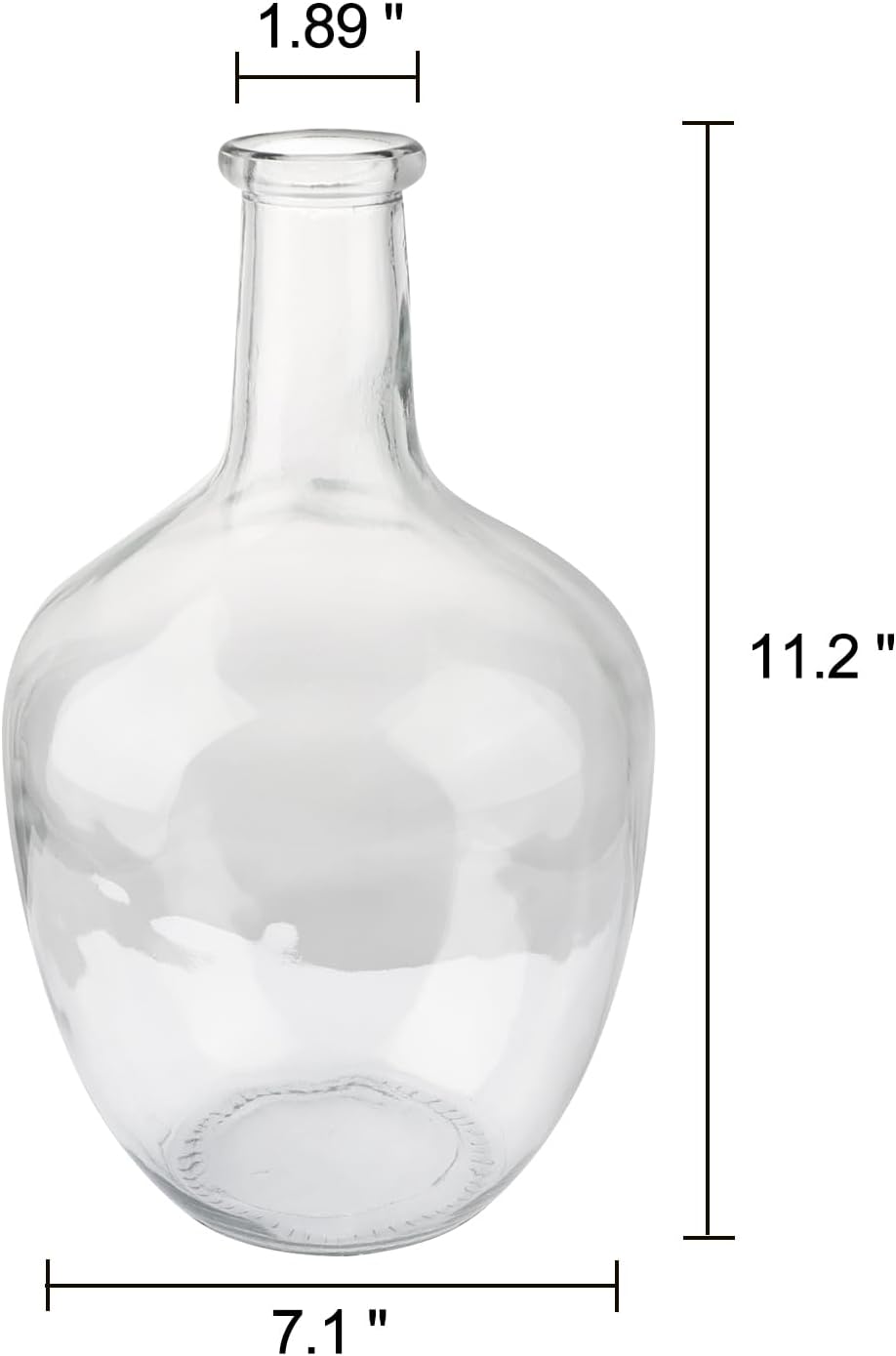 PINIWON Large Clear Glass Vase, 11.2'' H x 7.1'' W, Bubble Flower Vase
