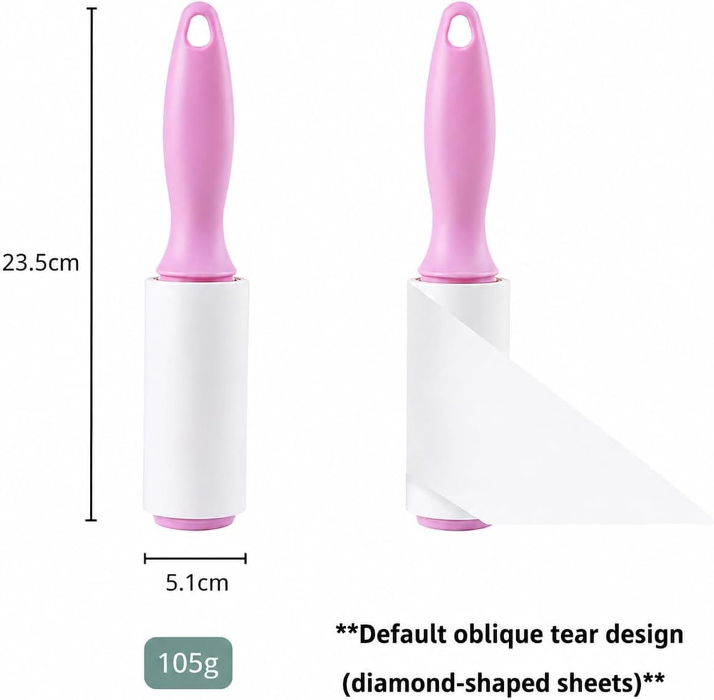 Lint Roller for Pet Hair & Dust Removal – Sticky Portable Lint Remover with 270 Sheets – Reusable Handle for Clothes, Sofa, Furniture, Car & Pet Hair Cleaning – 3 Pack (Black & Pink Combo)