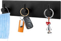 Picowe Key Holder for Wall Decorative, Adhesive Stainless Steel Key Hooks, Key Hanger Key Organizer for Wall, Towel Hook Coat Hanger for Entryway Hallway Kitchen(Three Rows,Black 1PCS)