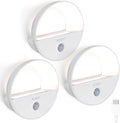 AURAXY Rechargeable Motion Sensor Night Light, Battery Night Lights LED Cool White Magnetic Stick-on Motion Sensored Hallway Light, with Dusk to Dawn Sensor for Stair, Wall, Bedroom, Bathroom(3 Pack)
