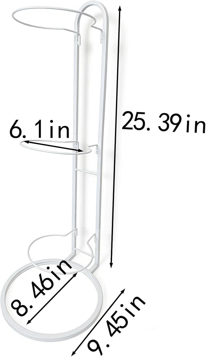 Ball Storage Rack, White Metal, 3-Tier Vertical Organizer for Basketball, Soccer, Volleyball, Sports Equipment Holder (3-Tier)