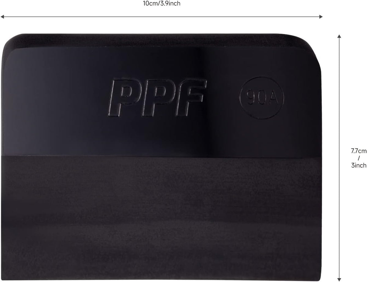 FOSHIO PPF Squeegee for Vinyl, Black 90A Hardness Medium Size Anti-Scratch TPU Rubber Window Tint Squeegee for Paint Protection Film, Car Window Tinting