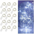 15 Pack Fairy Lights Battery Operated, 10ft 30 LED Mason Jar Lights Silver Wire Waterproof Firefly Mini Led String Lights for Table Party Wedding Centerpiece DIY Crafts Christmas Decor