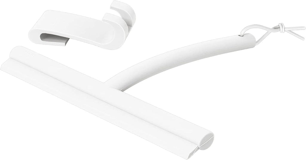 blomus VIPO Shower Squeegee with Holder, 24 cm Wide, Silicone Squeegee for Shower, Bathroom, Window Squeegee, Windscreen Squeegee, White