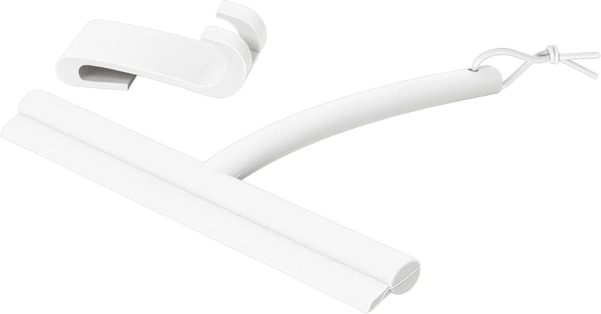 blomus VIPO Shower Squeegee with Holder, 24 cm Wide, Silicone Squeegee for Shower, Bathroom, Window Squeegee, Windscreen Squeegee, White