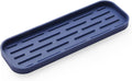 MicoYang Silicone Kitchen Sink Organizer Tray for Multiple Usage,Eco-Friendly Sponges Holder for Kitchen Bathroom Counter or Sink,Dish Soap Dispenser,Scrubber,Bottle,Cup (Navy Blue, 12"×4")