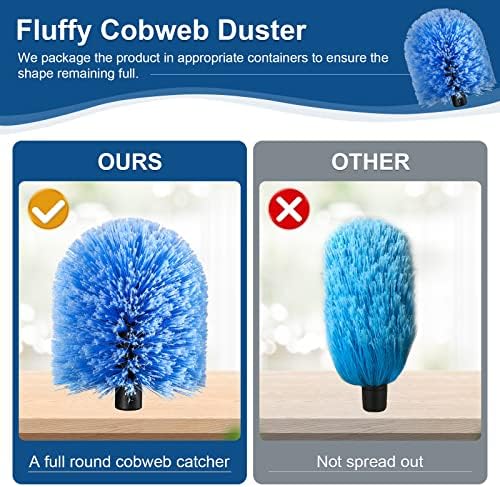 VITEVER Twist-On Cobweb Duster Head Brush, Fits Standard 3/4 inch Threaded Poles, Attachment Spider Web Duster Brush for Outdoor & Indoor Cleaning (Pack of 2)