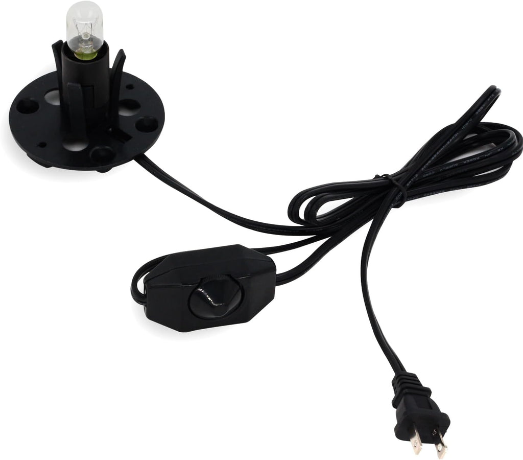 Betus [Original Replacement Upgraded Salt Lamp Power Cord with Dimmer Control Switch & Base Assembly for Himalayan Salt Lamps Power Cord - 6 Feet Long with Two Free 15W Bulbs