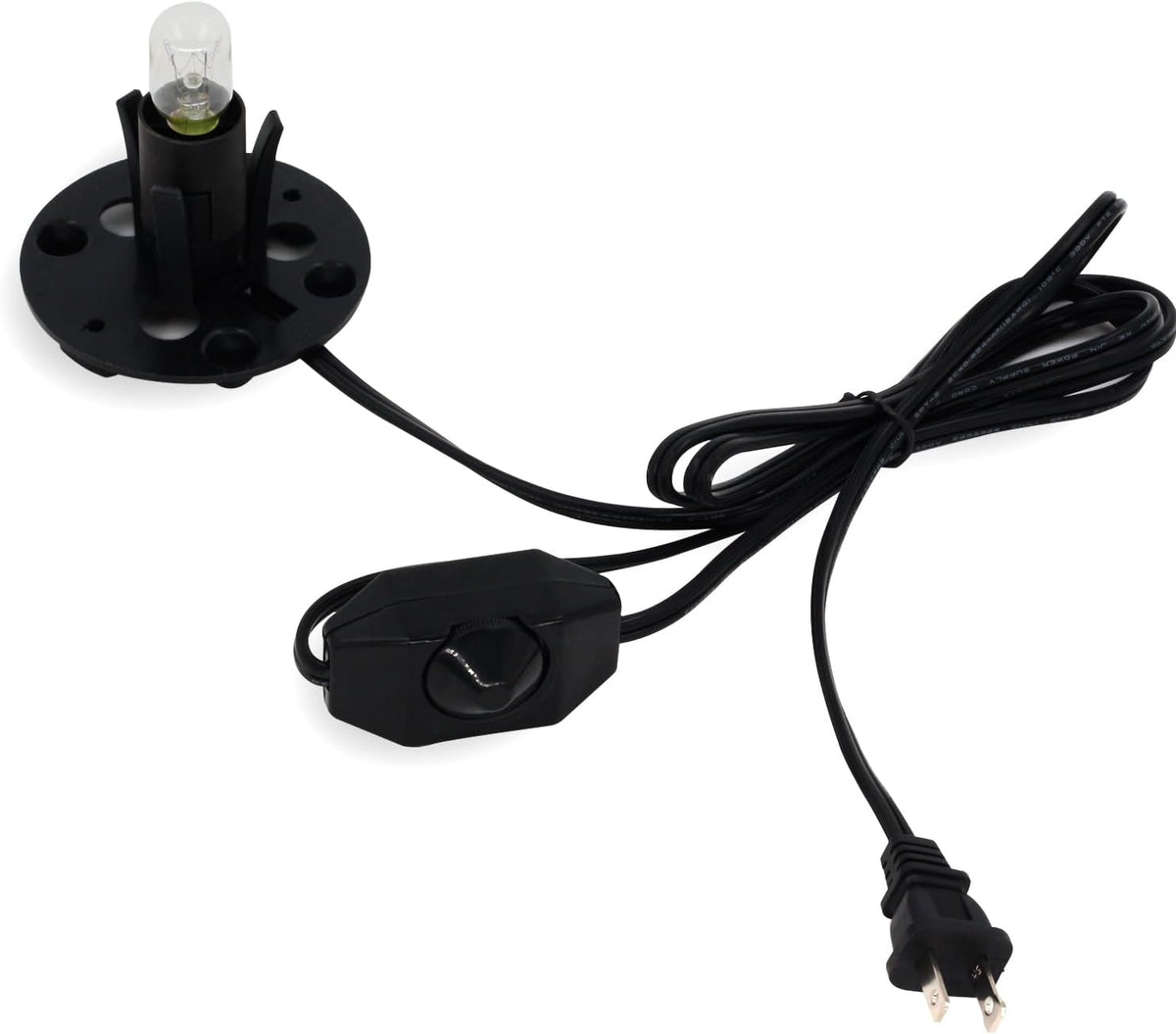 Betus [Original Replacement Upgraded Salt Lamp Power Cord with Dimmer Control Switch & Base Assembly for Himalayan Salt Lamps Power Cord - 6 Feet Long with Two Free 15W Bulbs