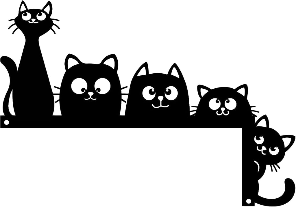 Baitiane Metal Cat Door Topper, Door Frame Decor, Black Metal Wall Art, Modern Minimalist Home Decoration for Living Room, Bedroom, Entryway, Ideal Gift for Cat Lovers (B)