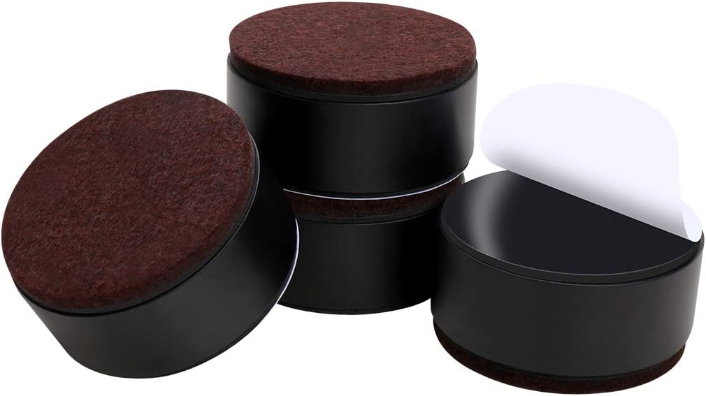 Ezprotekt 1.2 Inch Bed and Furniture Risers, Heavy Duty Round Sofa Tables Couch Chair Risers, Width 2.4"-Adds 1.2" Height, Supports 20,000 lbs, Protect Carpet & Floors from Scratches(4 Pack, Black)