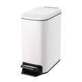 Cesun Small Bathroom Trash Can with Lid, 1.6 Gal, Soft Close, White