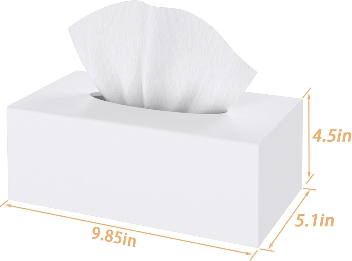 SILUT Matte White Rectangle Acrylic Tissue Box Cover