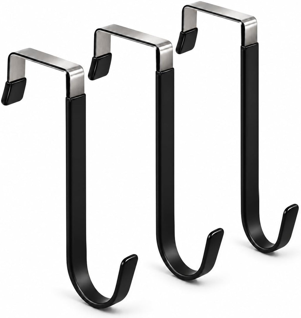 Over Door Hooks 3PCS, Heavy Duty 40LB, Fits 2.1 Inch Thick Doors