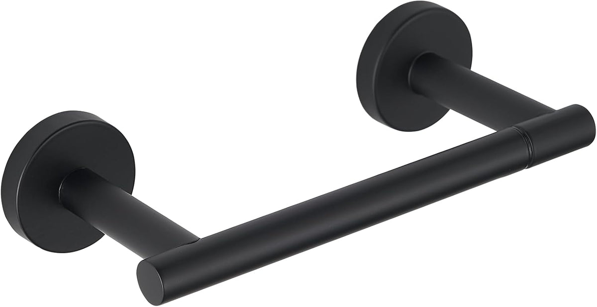 Toilet Paper Holder, Double Post Pivoting Design, Stainless Steel Rustproof Bathroom Tissue Holder, Wall Mount Fits Mega Rolls, for Home, RV, Commercial Bathroom Black