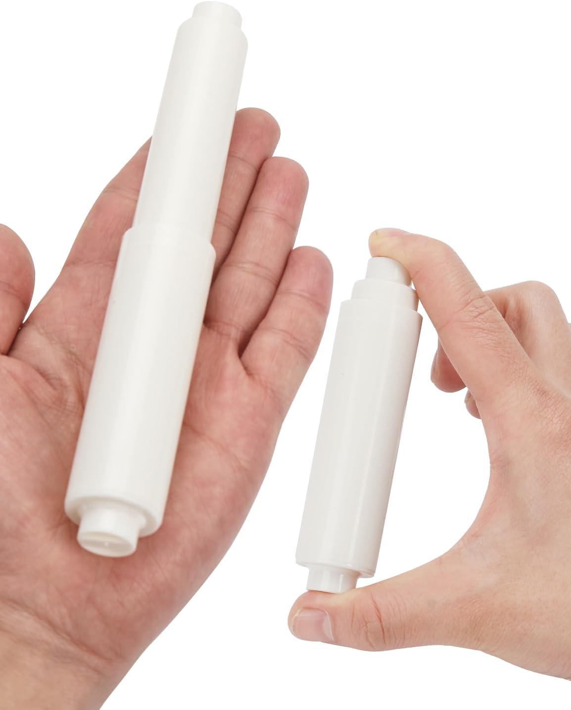 Toilet Paper Holder Roller Replacement, 2Pcs 6.5inch Plastic Toilet Paper Spring Rod Toilet Tissue Holder Replacement Spindle Replacement Rod fits Extra Large Bathroom Tissue Rolls (White)
