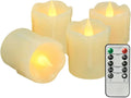 4 Pack Real Wax Flameless Candles with Remote, 2" x 2.5", Last 240H