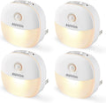 AUVON Plug-in Night Light, Motion Sensor and Dusk to Dawn Sensor, 4 Packs