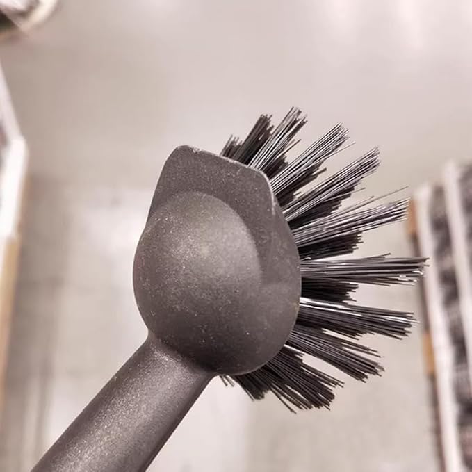 2 Pcs Scrub Brush with Handle 11'' Dish Scrubber Brush Kitchen Sink Brush Black Long Handle Dish Cleaning Brush for Kitchen Dishes Pot Sink Cleaning,Black