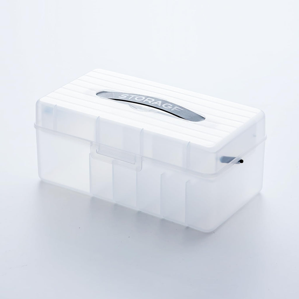 Vidifor 2-Layer Cable Organizer Box with 20 Cable Ties, Portable Cord, Charger and Bandages Storage for Drawer, Desk, Office & Home (White)