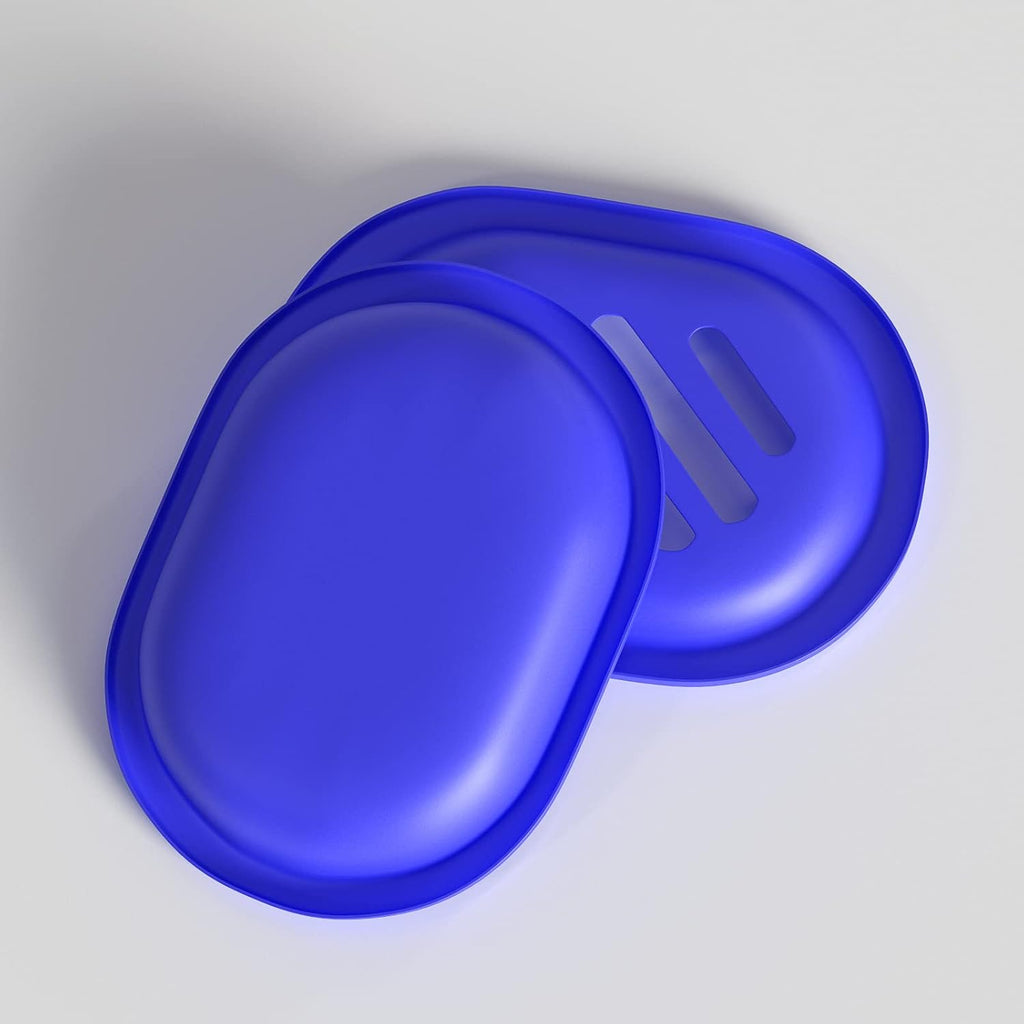Topsky 2 Pcs Soap Dish Soap Holder for Shower, Soap Dishes Soap Savers for Bar Soap, Soap Bar Holder Shower with Drip Tray, Plastic Double Layer Draining Soap Box for Bathroom Kitchen - Blue
