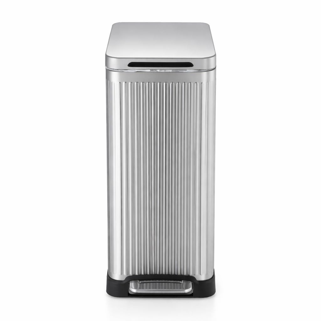 Home Zone Living 12 Gallon Kitchen Trash Can with Slim Fit Design