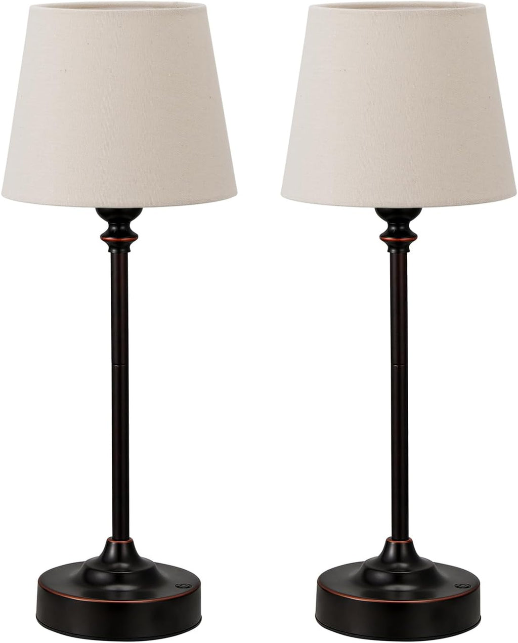 Cordless Table Lamp Rechargeable Bronze - 2 Pack Brass 4000mAH Battery Operated Lamp for Decor, 3000K Stepless Dimming Touch Control Wireless Lamp for Bedroom, Dining Table, Counter, Living Room