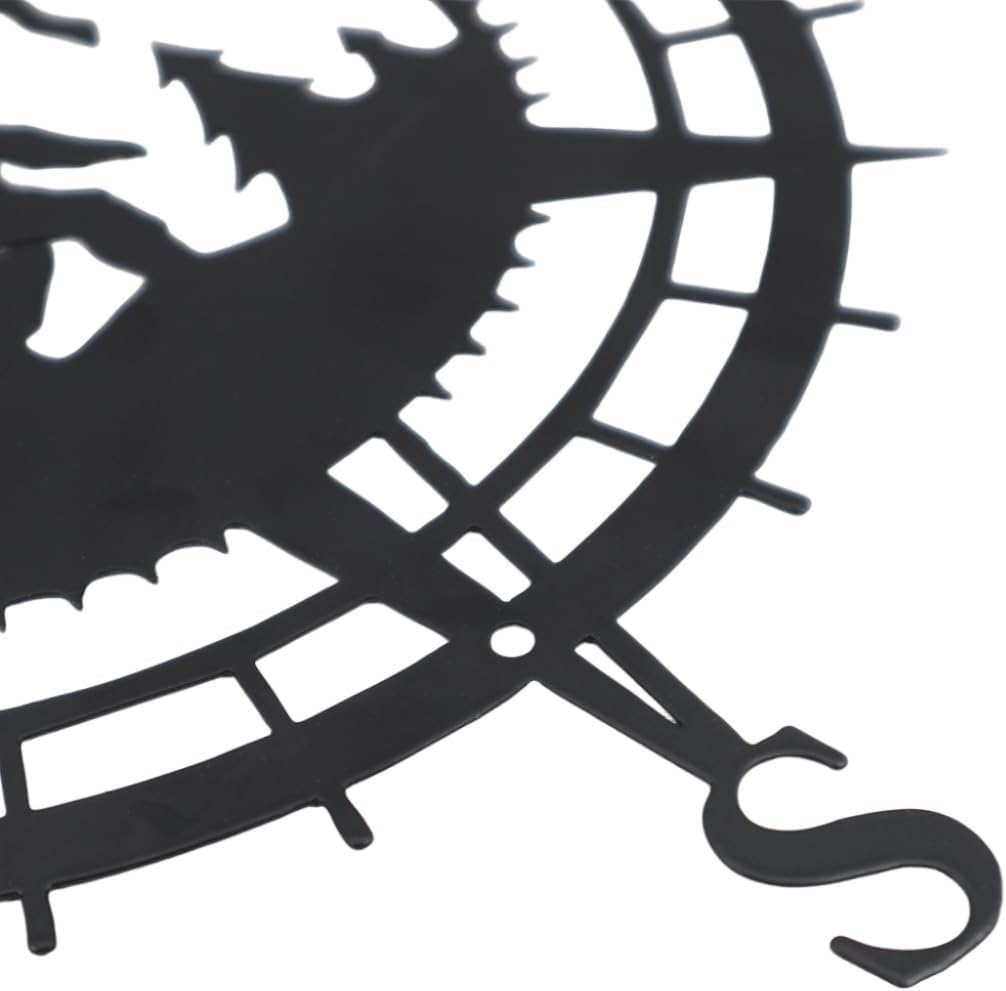 Gemseek Black Metal Bigfoot Wall Decor, Funny Compass Wall Art Sculpture
