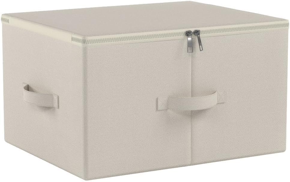 Fabric Storage Bins with Lid, Folding Large Clothes Storage Bin for Bedroom