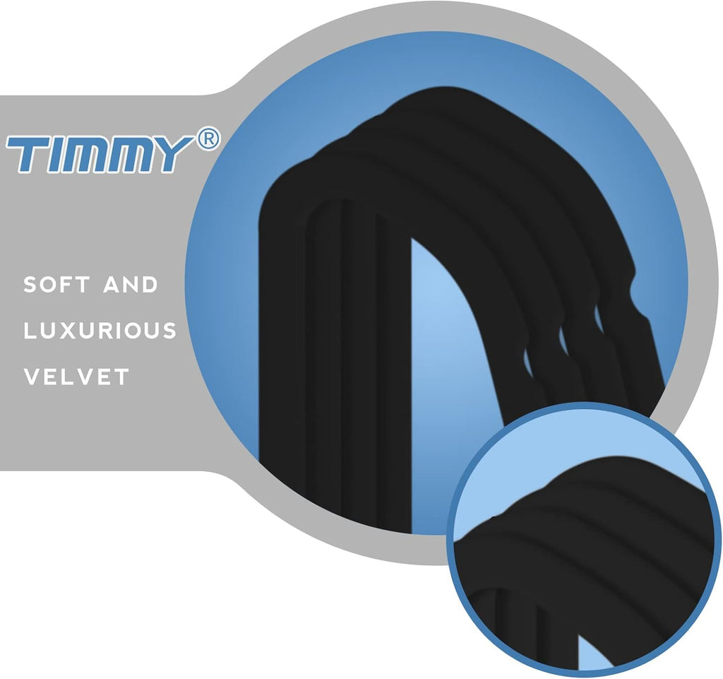TIMMY 50 Pack Velvet Clothes Hangers, 17.7 in, Black/Silver, Non-Slip