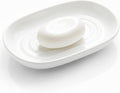 OTHIX Ceramic White Soap Dish for Shower & Bathroom Sink, Decorative Bar Soap Holder for Kitchen, Cute Soap Dishes Tray for Sponges, Jewelry (White)