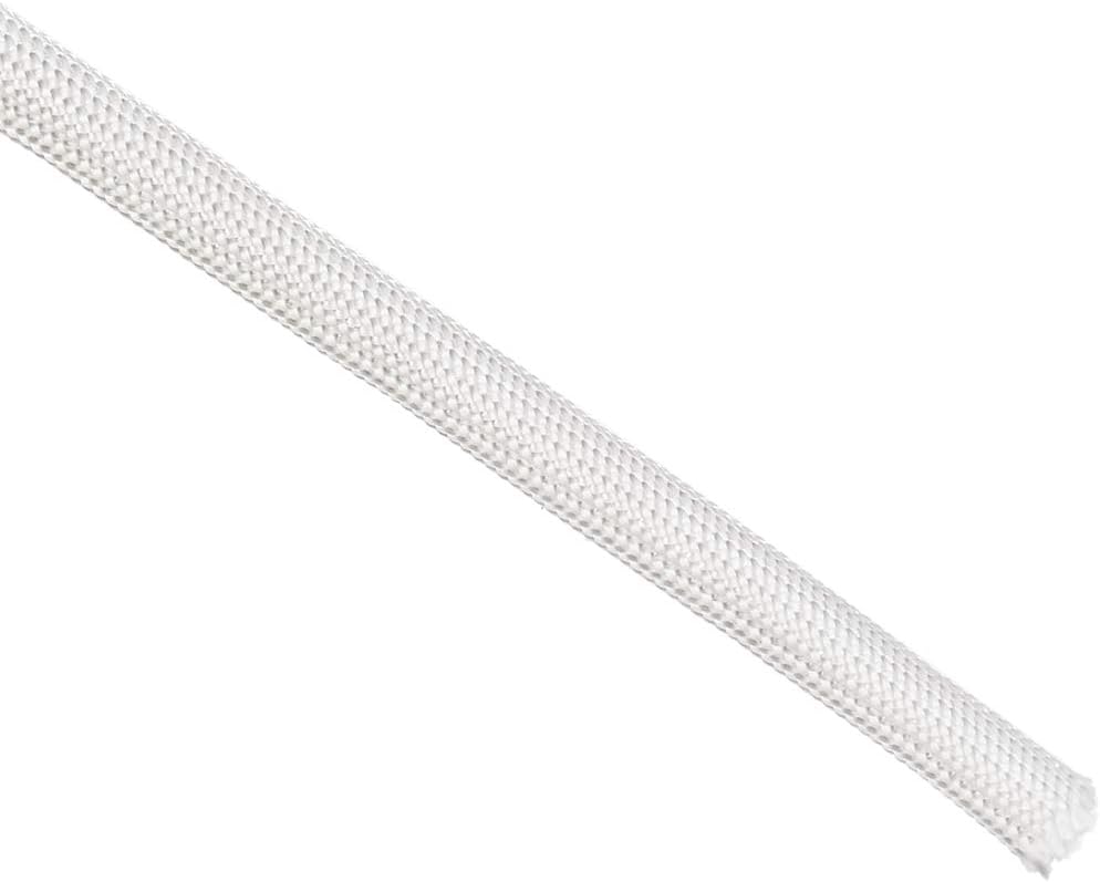 uxcell Insulation Braid Sleeving, 9.8Ft-6mm High TEMP Fiberglass Sleeve White
